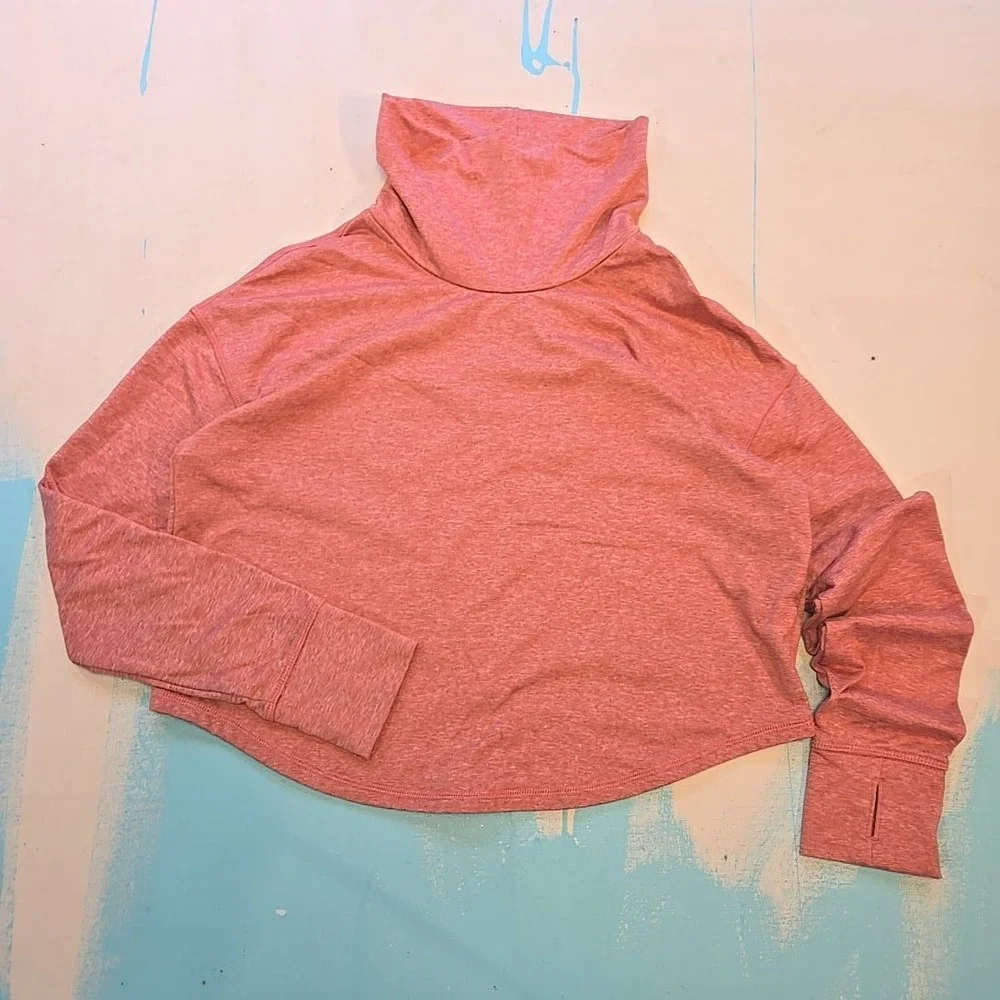 old navy cozecore xl 14-16 pink mock neck pullover go-dry 19x18